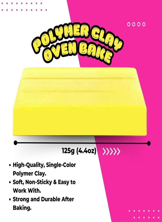 Oytra Polymer Clay Hard Oven Bake Clay for Canes and Sculpting Miniatures (Lemon Yellow) - Image 2